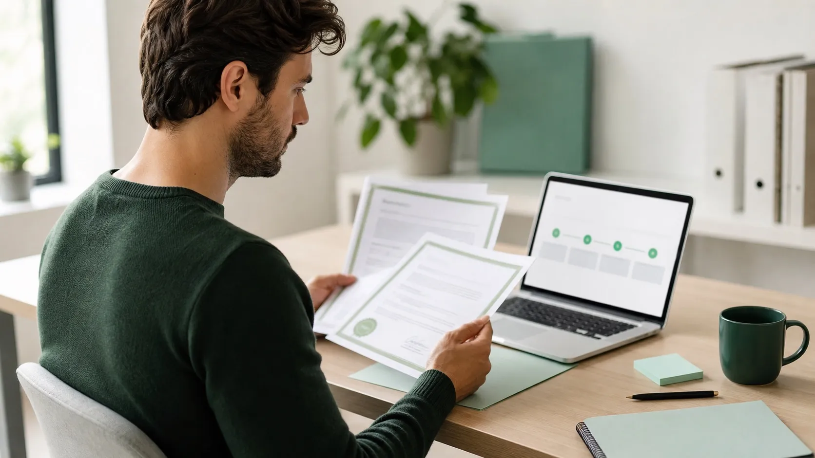 Founder reviewing US company formation documents on a laptop